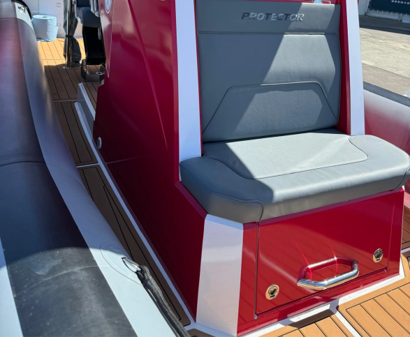 Red vinyl wrapped seats