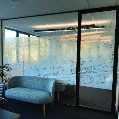 Interior Office Window Etch Frost