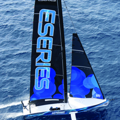 Americas Cup E Series Sail Hull Vinyl Branding