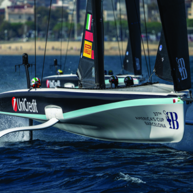 America's Cup Hull Vinyl Branding