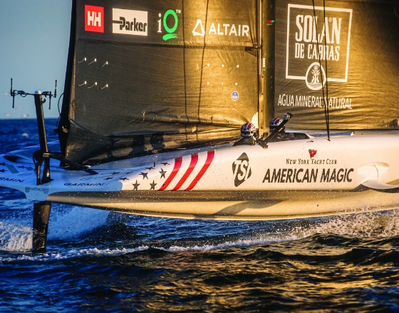 American Magic Hull Sail Vinyl Branding